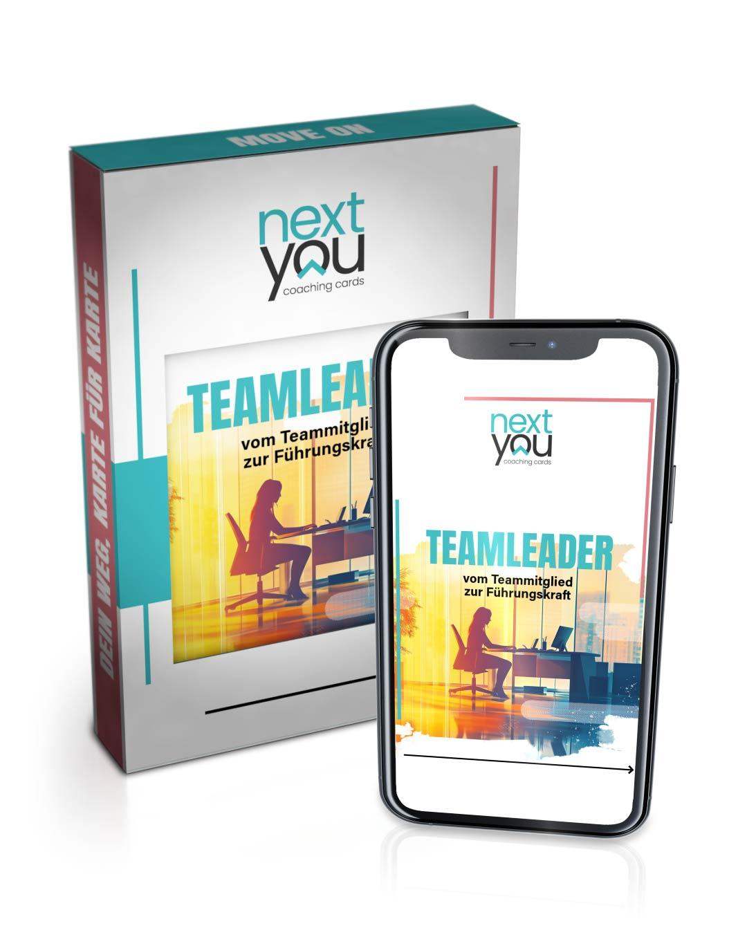 NextYou Bundle-Set: „Teamleader – vom Teammitglied zur Führungskraft“ als physisches Kartenset + PDF-Download. Ideal für angehende Führungskräfte, die flexibel lernen möchten – mit echten Karten für den Schreibtisch und digitalem Zugriff für unterwegs. Praxisnah, motivierend und perfekt für den Start in die erste Führungsrolle.