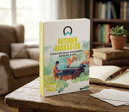 Autoren Baukasten Kartenset von nextyou mit aufgefächerten Storytelling-Karten und Schreibimpulsen zur Entwicklung eigener Geschichten, Charaktere und Handlungsstränge – kreatives Schreibspiel für Autoren, kreatives Schreiben, Storytelling, Buchideen und Schreibblockaden