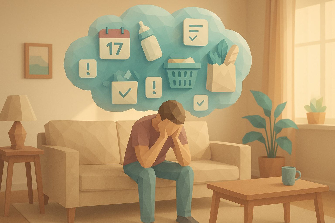 Blogbild zum Thema Mental Load im Alltag und unsichtbare Belastung im Familienleben