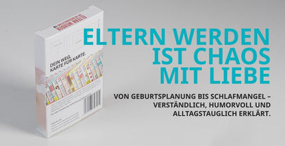 Eltern werden Kartenset Rückseite – Karten für werdende Eltern über Chaos und Liebe
