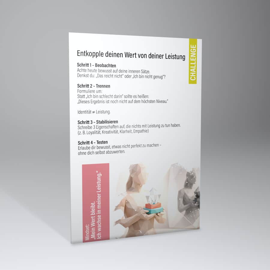 Female Empowerment Challenge-Karte aus dem Coaching Kartenset – praktische Aufgaben für Frauen zur Stärkung von Selbstbewusstsein, Eigenverantwortung und persönlichem Wachstum im Alltag