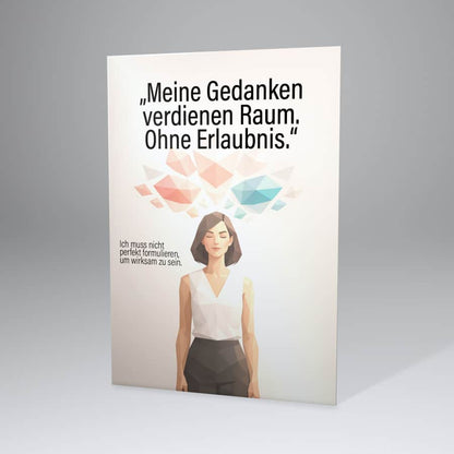 Female Empowerment Mindset-Karte „Meine Gedanken verdienen Raum“ aus dem Coaching Kartenset – Impuls zur Stärkung von Selbstwert, mentaler Klarheit und dem bewussten Umgang mit eigenen Gedanken und Emotionen