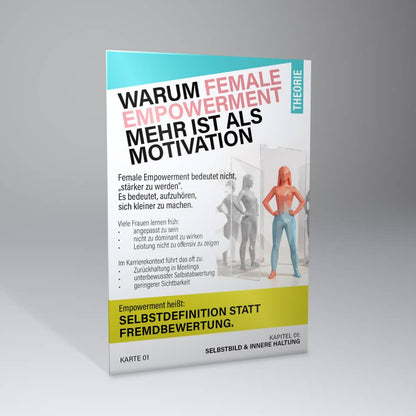 Female Empowerment Theorie-Karte aus dem NextYou Kartenset – Impulse zu Selbstbewusstsein, Mindset und persönlicher Entwicklung für Frauen mit Fokus auf Motivation, Selbstwert und innere Stärke