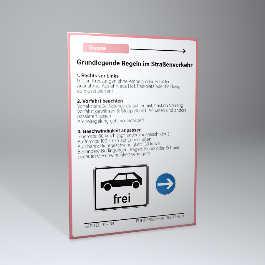 Führerschein bestehen Theoriekarten von nextyou mit verständlichen Lerninhalten für die Fahrschule – Unterstützung beim Lernen von Verkehrszeichen, Vorfahrtsregeln und wichtigen Grundlagen für die Führerscheinprüfung