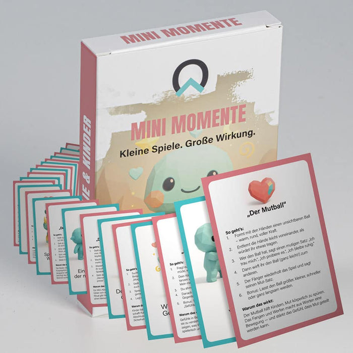 Mini Momente Kartenset für Familien mit einfachen alltagstauglichen Spiel- und Interaktionsideen zur Stärkung von Bindung und gemeinsamen Momenten