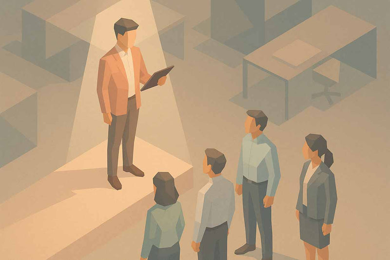 Führungskraft im Gespräch mit Team, konstruktives Feedback und wertschätzende Atmosphäre