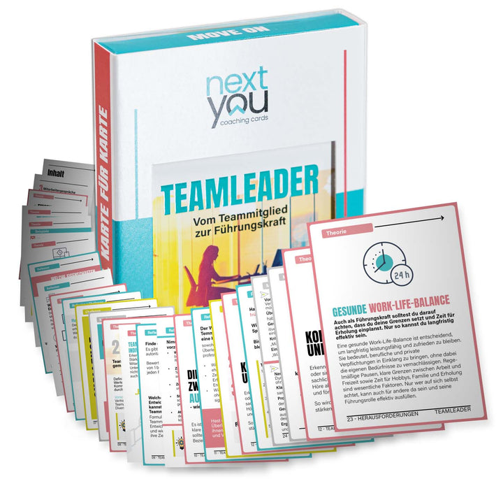 NextYou Coaching Cards Teamleader Kartenset – Karten zum Thema Leadership, Kommunikation und Teamführung für angehende Führungskräfte.