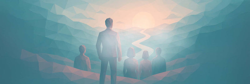 Symbolisches Bannerbild für den Blogbereich: Personen von hinten blicken auf einen langen Weg in den Sonnenuntergang – Sinnbild für persönliche Entwicklung, neue Perspektiven und den nächsten Schritt.