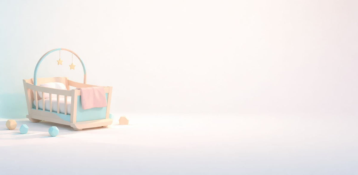 Babybett im ruhigen Schlafzimmer, sichere Schlafumgebung für Neugeborene, entspannte Atmosphäre für besseren Babyschlaf