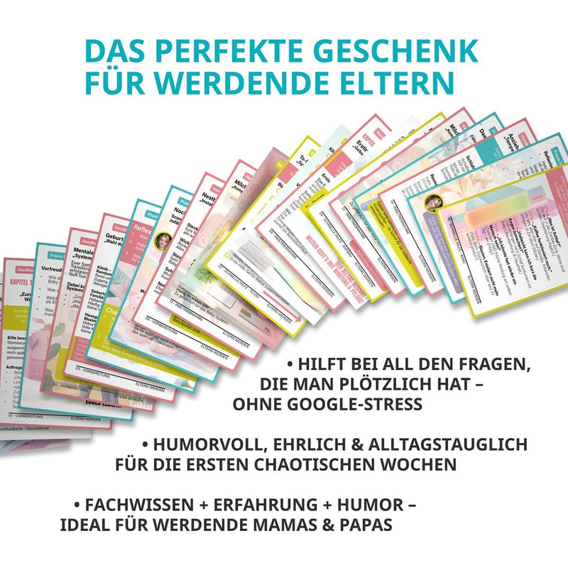 NextYou Kartenset „Eltern werden“ aufgefächert – Karten für den Start ins Familienleben