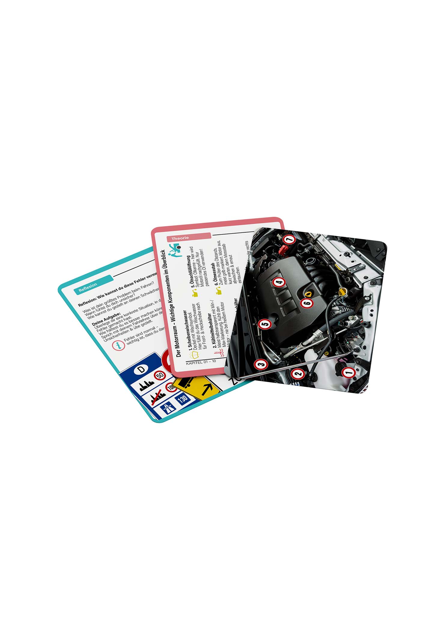 Vorstellungskarten aus dem NextYou Set „Führerschein bestehen – Dein smarter Prüfungscoach“ geben einen ersten Einblick in Inhalte, Aufbau und Lernziele. Verständlich erklärt, modern gestaltet und ideal zur stressfreien Vorbereitung auf die Theorieprüfung – perfekt für Fahrschüler:innen, die strukturiert und motiviert lernen möchten.