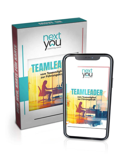 NextYou Bundle-Set: „Teamleader – vom Teammitglied zur Führungskraft“ als physisches Kartenset + PDF-Download. Ideal für angehende Führungskräfte, die flexibel lernen möchten – mit echten Karten für den Schreibtisch und digitalem Zugriff für unterwegs. Praxisnah, motivierend und perfekt für den Start in die erste Führungsrolle.