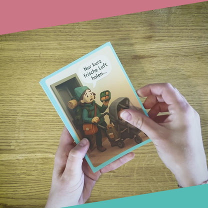 Unboxing-Video des Postkarten-Sets 'Echt jetzt? Eltern.' – zeigt das Auspacken und die humorvollen Karten mit 20 liebevoll gestalteten Alltagsszenen rund ums Elternsein.