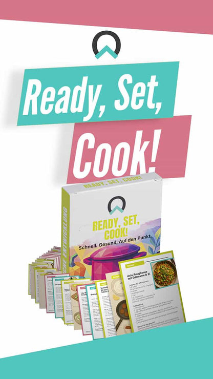 nextyou Ready Set Cook Kartenset für schnelle gesunde Rezepte, einfache Mahlzeiten und alltagstaugliches Kochen