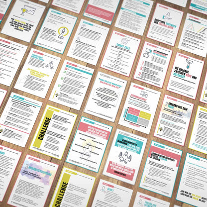 NextYou Teamleader Kartenübersicht – Coaching Cards zur Entwicklung von Führungskompetenz, Kommunikation, Motivation und Selbstmanagement für Teamleiter:innen.